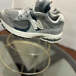 New Balance Kids Gray and White Sneakers